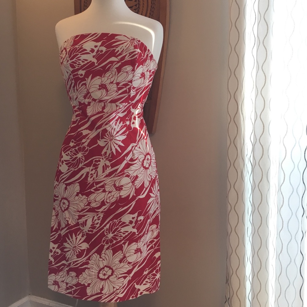 Express strapless Hawaiian influenced dress